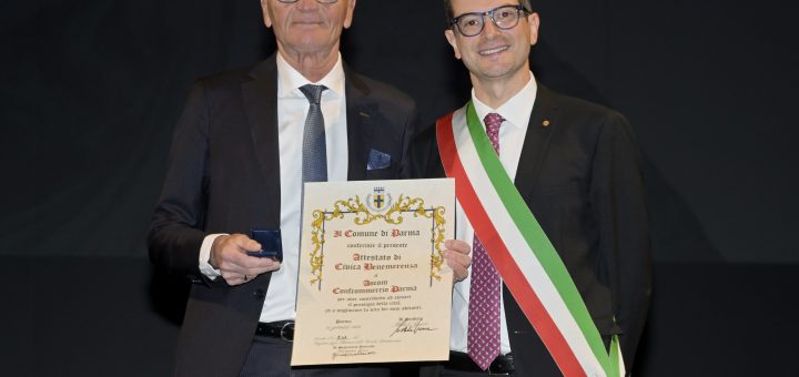 Vittorio Dall’Aglio, Presidente di Ascom Confcommercio Parma.- Civica benemrenza 2026