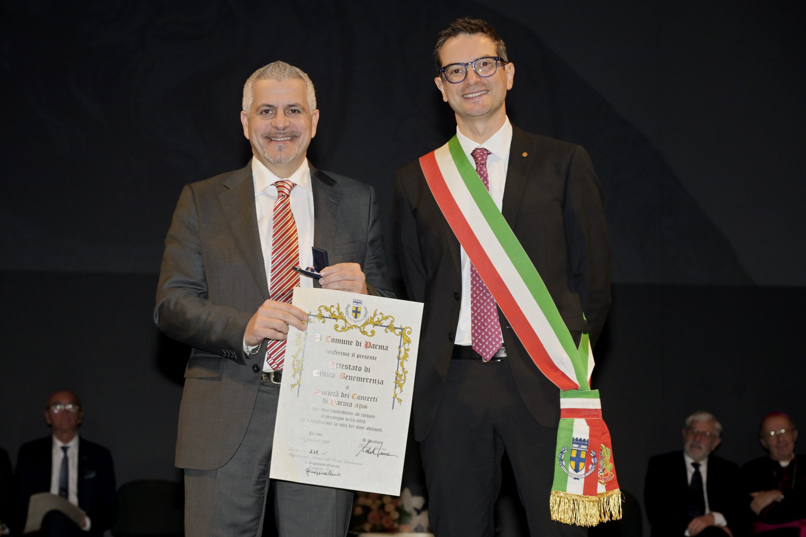 Davide Battistini, Presidente della Società dei Concerti di Parma.Civica Benemerenza 2026